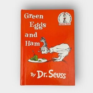 Dr. Seuss Green Eggs and Ham Beginner Books Hardcover Orange Children's Book